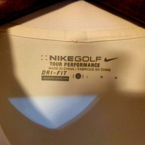 Men's Nike Golf DRI FIT White Polo Size L - Picture 4 of 9